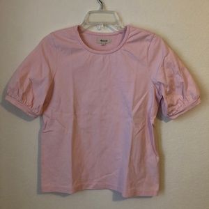 Madewell Pink Puff Sleeve Top Tee Size Small